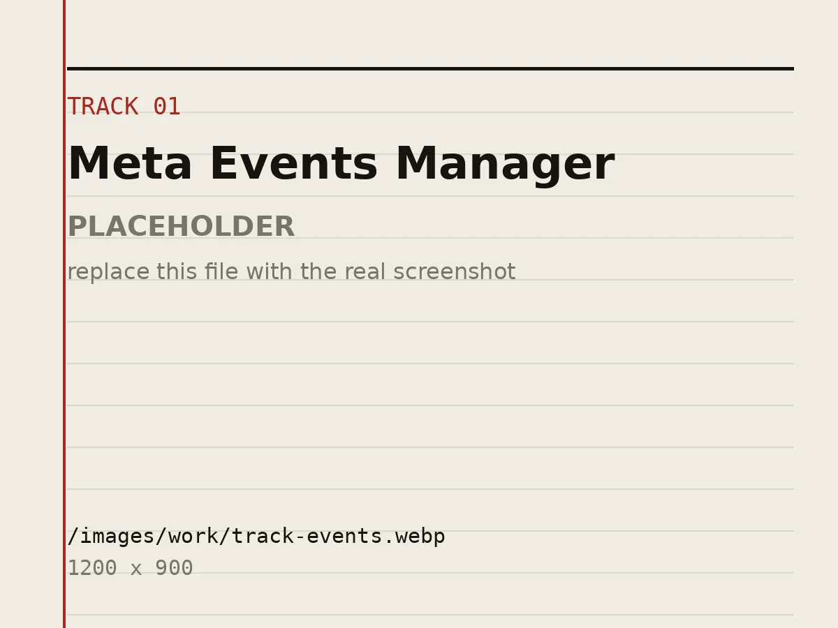 Meta Events Manager এ ইভেন্টের তালিকা